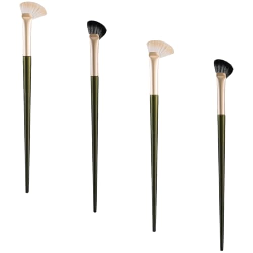 CLISPEED 4Pcs Angled Nose Contour Brush Dual Ended Highlighting Blending Cosmetic Brush for Precise Nose Contouring for Makeup Beginners and Professionals Versatile