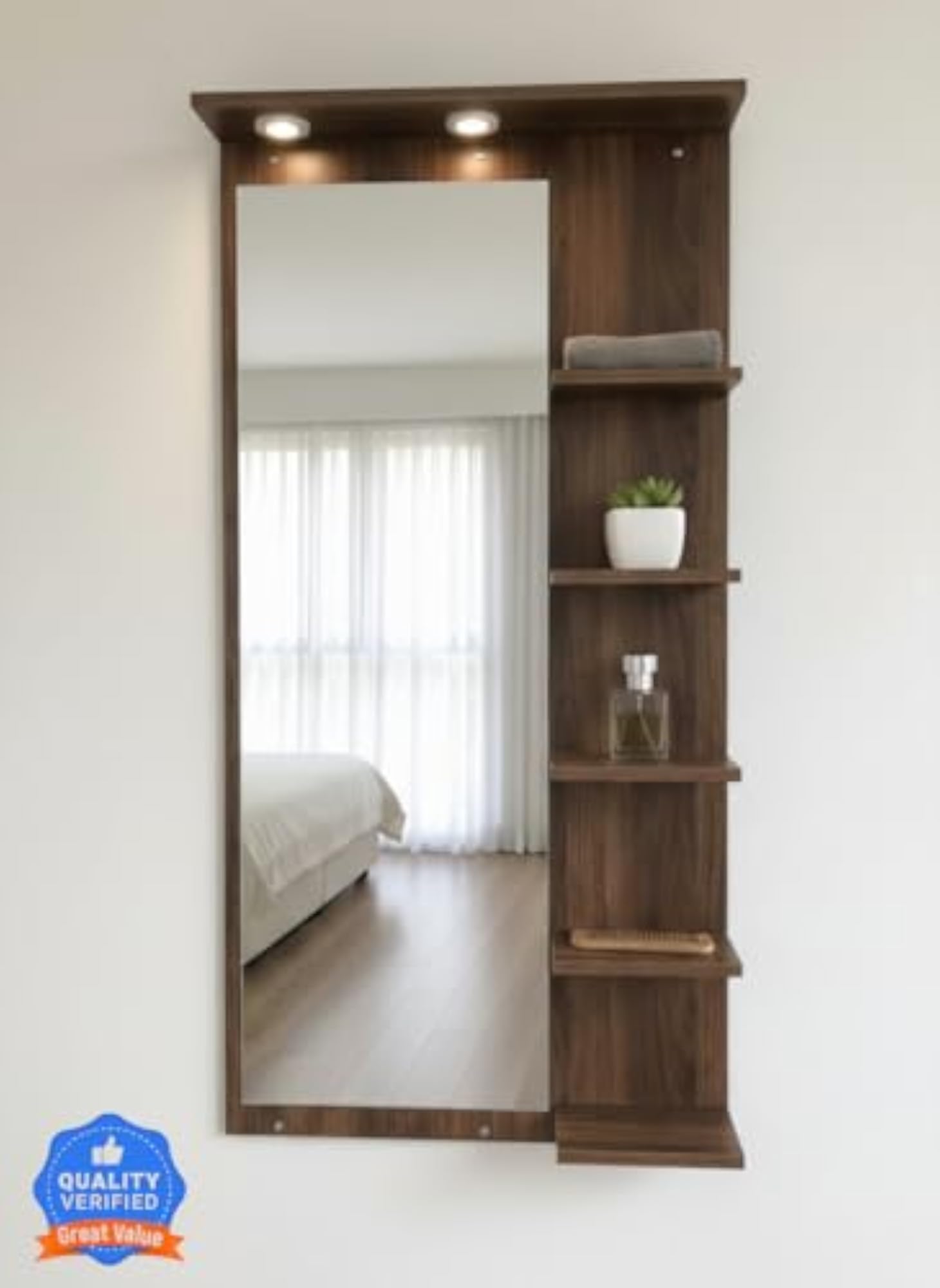 Full Length Wall Mounted Dressing Mirror with LED Lights