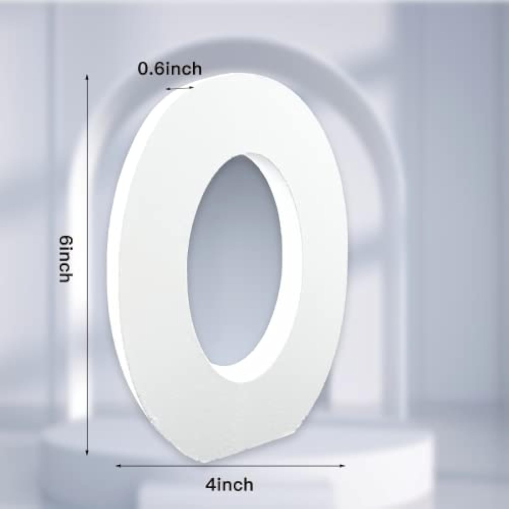 6 Inch Unfinished White Wood Numbers for Decor