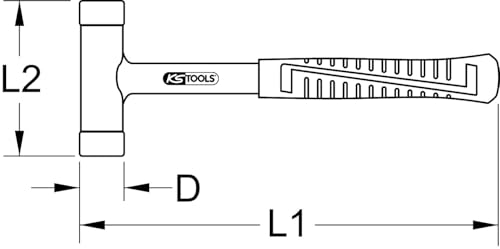 Ks Tools 140.5275 Mazzuola, Antirimbalzo, Con Manico Tubolare In Acciaio Stabile E Robusto, Teste Intercambiabili In Resistente Polia Mmide Antischeggia Peso 1110 G, 310 Mm - 5