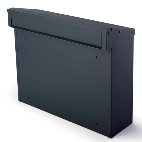 SafePost 925 Zaunbriefkasten Anthrazit - Wetterfester Briefkasten mit Rückseite-Entnahme - Durchwurf, RAL 7016, für Zaun & Gartentor