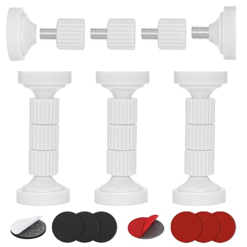 BEASAFY 4 separadores de Cama de Pared, 43-112 mm, separadores Ajustables, topes de cabecero, separadores de Pared, estabilizador antisacudidas para Cama, sofás, armarios (Blanco)