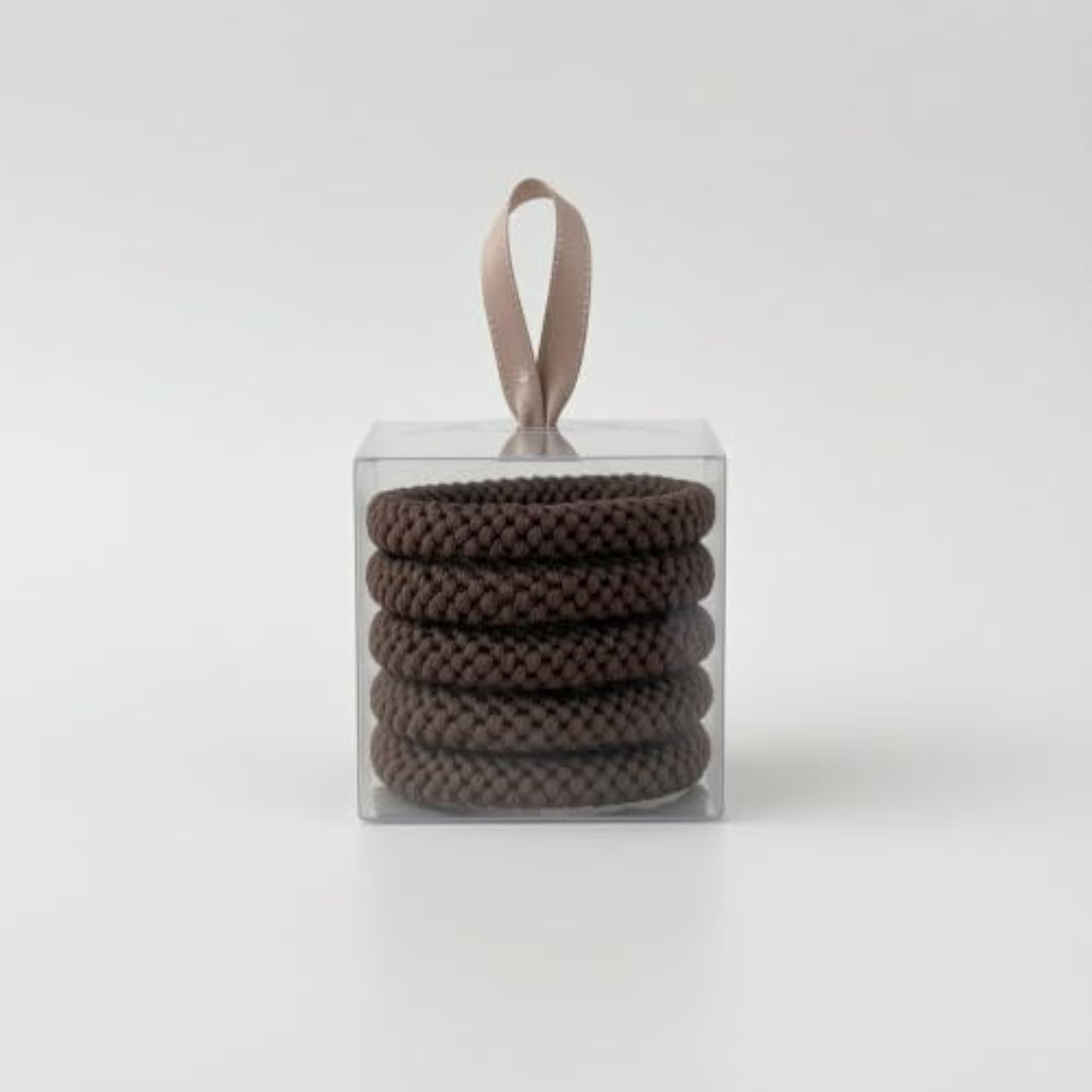 8 Pieces Thick Braided Hair Ties, Clear Elastic Ponytail Holders