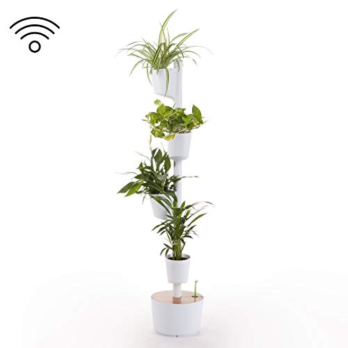 Citysens- Giardino verticale modulare con auto-irrigazione smart, bianco, 4 vasi