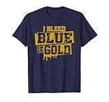 I Bleed Blue and Gold Game Day Group School Football Sports T-Shirt