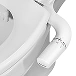 Bidet Attachment for Toilet Left Side,SAMODRA Classic 7.0 Ultra-Slim Bidet with Non-Electric Dual Nozzle,Adjustable Water Pressure,Cold Water,Easy to Install and Use