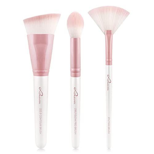 Set de pinceles de maquillaje Luvia, Highlight & Contour Set, Set de pinceles para el rostro, 3 pinceles cosméticos veganos, Pinceles de maquillaje para difuminar, dar forma y contornear Cover