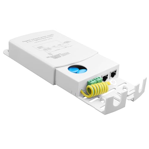 Protector contra sobretensiones Outdoor Gigabit PoE Ethernet IEEE802.3Af/At/Bt 1000Mbps, resistente al agua, protección contra rayos 5KA IP65, montaje en pared Plug and Play (Conectores de red y energía) miniatura 7