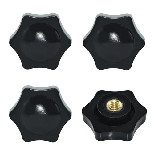 Aifeier ET 4 Pcs 1/4"-20 Inch Knob Black Nylon Screw-On Type Thru