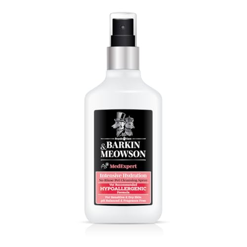 Barkin & Meowson MedExpert Hypoallergenic Intensive Hydration No Rinse Pet Cleansing Spray 150ml / 5.07 fl.oz  for Sensitive Skin, Dogs and Cats - Fragrance Free