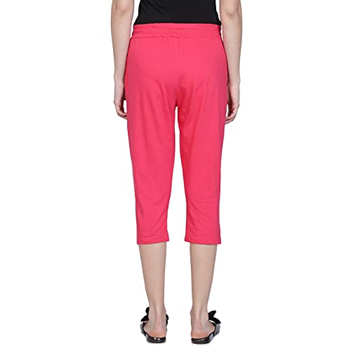 Image of Club A9 Womens Regular Fit Solid Cotton Capri Pants for Daily Casual Wear