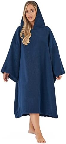 Brentfords Towel Poncho Adult Hooded Large Bath Swim Surf Beach Absorbent Dry Microfiber Changing Robe for Men Boys Quick Dry, Sky Blue