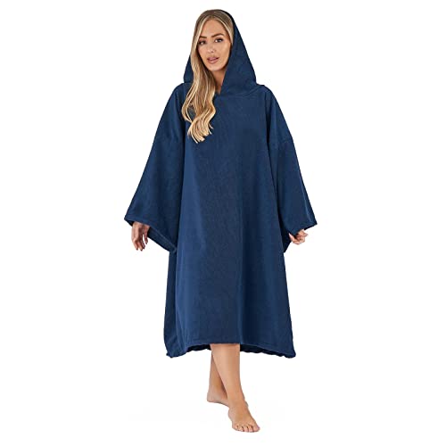 Poncho à capuche adulte serviette bain natation surf microfibre
