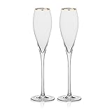 Gold Rim Tapered Champagne Flutes, Set of 2, Wedding Gifts for the Couple, Wedding Reception/Head Table