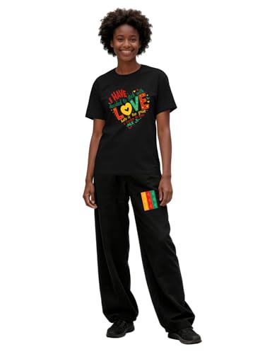 Image of Black History Pajamas, Graphic Matching Sets for Women, Magic Afro American Natural Hair Vintage Melanin T-Shirts and Pants