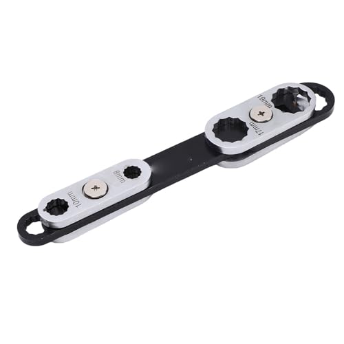 Denash Llave de Varios Tamaños, Llave Ajustable Universal 8 en 1 con Cabezal Multiposición, Acero Cr V de Alta Dureza, Giratoria de 360 grados, para Mantenimiento Mecánico,