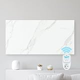 LIEFERUMFANG: 1x Bringer Infrarotheizung Keramik in Marmor Optik - Maße mit Halterung: 120x60x5cm, 1x Smart Thermostat, 5x Dübel & Schrauben, 1x Netzteil mit 1,8m Kabellänge, 1x Bedienungs- & Montageanleitung, 5 Jahre Garantie