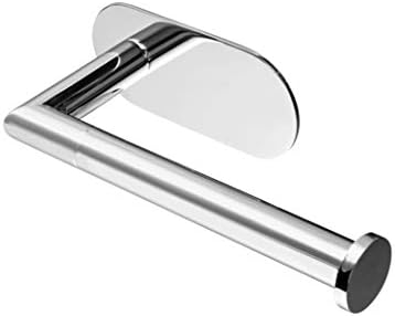 HITSLAM Self Adhesive Toilet Paper Holder Chrome SUS 304 Stainless Steel Silver Toilet Paper Roll Holder No Drilling for Bathroom