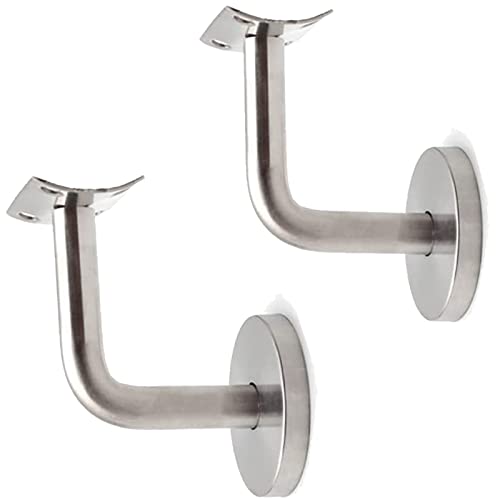 Handlaufhalter ,Edelstahl Handlaufträger ,Handlauf Befestigung, für Treppengeländer Wandhalter Holz mit Abdeckrosette (2 Stücke)