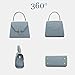 Fashion Genuine Leather Tote Handbag Top Handle Purse classic Crossbody Handbag Designer Satchel Bag with Detachable Strap(Red,Large)