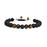 Banana Bucket Adjustable Calm Lava Stone Diffuser Bracelet - meditation, grounding, healing, genuine stones, natural, essential oils, self confidence, holistic, aromatherapy