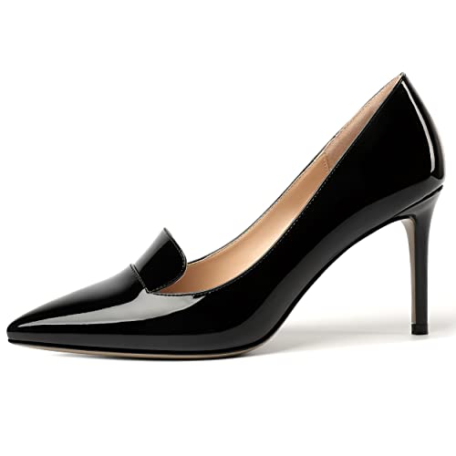 ROSERWISH Womens Patent Slip On Pointed Toe Party Sexy Wedding Stiletto High Heel Pumps Dress Shoes 3.5 Inch2