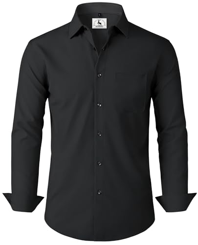 Hemd Herren Langarm Schwarzes Hemd Regular Fit Business Hemden Casual Herrenhemd Freizeithemden Anzugjacke Pflegeleicht Bügelleicht Anzug Oberhemden Anzughemd für Alltag Hochzeit Freizeit Party XL Hemd Herren Langarm Schwarzes Hemd Regular Fit Business Hemden Casual Herrenhemd Freizeithemden Anzugjacke Pflegeleicht Bügelleicht Anzug Oberhemden Anzughemd für Alltag Hochzeit Freizeit Party XL