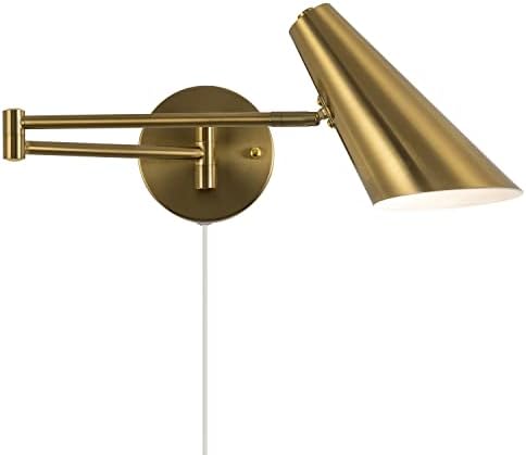 Ahaloye Plug in Wall Sconces, Modern Brass Swing Arms Wall Sconce Lighting for Bedroom Living Room Wall Lamp
