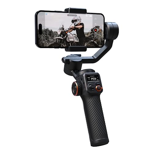 Hohem iSteady M6 Estabilizador Gimbal de 3 Eixos para Smartphone, Carga até 400g, Bateria 18h, Tela OLED, Preto