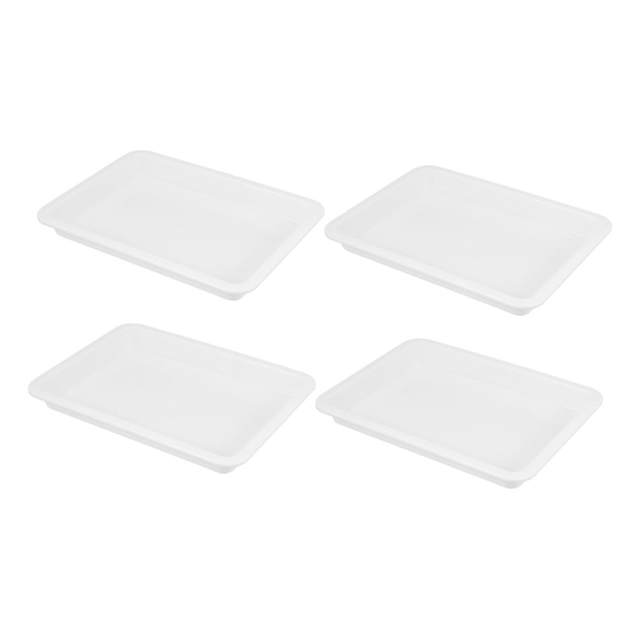 4 Stück Laborchemikalientablett aus Chemikalienbeständigem Kunststoff Auslaufsichere Laborschalen 25 X 18,5 X 2,5cm Vielseitig für Laborproben und Experimente
