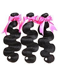 Jaja Hair 8A Brazilian Virgin Hair Body Wave 3 Bundles 100% Unprocessed Brazilian Remy Human Hair Weave Bundles Body Wavy Virgin Hair Natural Black Color 16 18 20 Inches