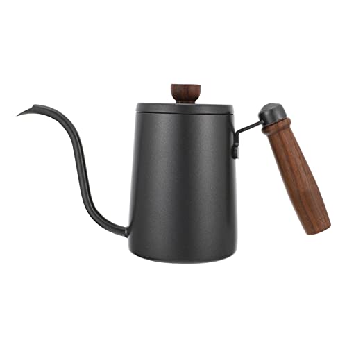 Unomor Stainless Steel Coffee Pot Gooseneck Teapot Stovetop Kettle Milk Container Coffee Carafe Insulated Vacuum Container Coffee Serving Kettle Coffee Pouring Pot Thermal Coffee Black