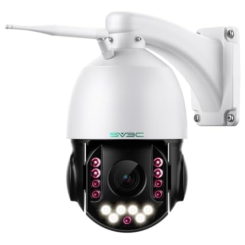 SV3C 4K 36X Zoom PTZ Camera Outdoor, 8MP Dual Band WiFi Security IP Cameras with Floodlight Color Night Vision, Humanoid Vehicle Detection, Auto Tracking,2-way Audio, ONVIF, RTSP,Cloud&SD Card Storage Cover