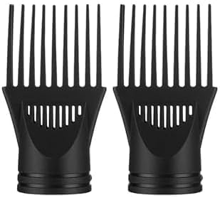 2 Pcs Black Hair Dryer Comb, Hair Styling Nozzle Tool for Straightening Detangling Fine Curly Natural Appliances, Nozzle Plastic Hairdryer Blow Comb Attachment Styling Tools
