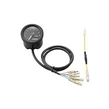 Daytona 48mm Electric 3-Color LED Tachometer 9,000 RPM Compact Motorcycle RPM Gauge with Shift Light