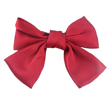 2 Layer Plain Knot Knotted BowKnot Soft Hair Clips Large Solid Grosgrain Ribbon Hair Bows Tie for Girls Hair Accessories Hair Clips Hairpin Elegant Korean French Barrettes Gift for Ladies and Women