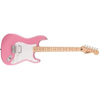 Squier Sonic Stratocaster HT H MN Flash Pink – Guitare Électrique - Les Beatles, Paul McCartney, John Lennon, RIngo Starr, George Harrison