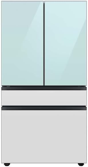 Samsung Bespoke 23 cu. ft. 4-Door French Door Smart Refrigerator with Beverage Center in Morning Blue/White Glass, Counter Depth RF23BB86004M
