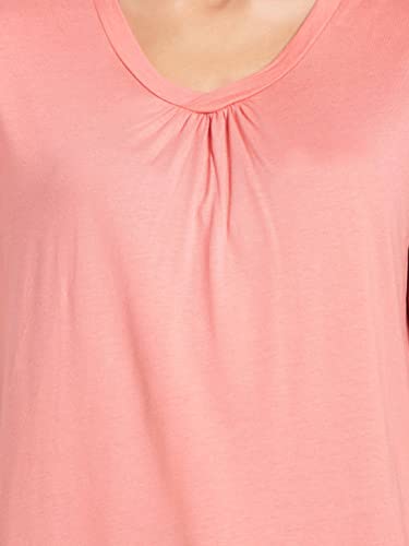 Jockey RX12 Women's Micro Modal Cotton Relaxed Fit Solid V Neck Half Sleeve T-Shirt with Lace Trim On Sleeves
