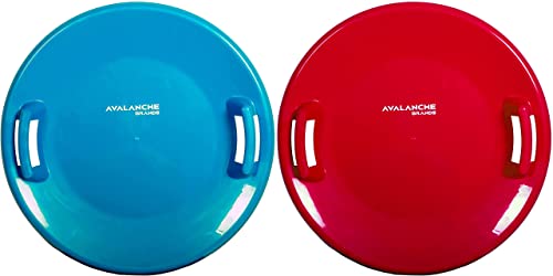 Avalanche Brands - 25" Downhill Saucer Snow Sleds - Ice Blue & Red #TOP13
