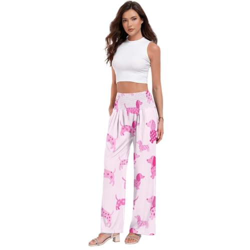 Pantalon de détente extensible femme Dachshund Sweet : bas de loungewear doux et coupe fluide