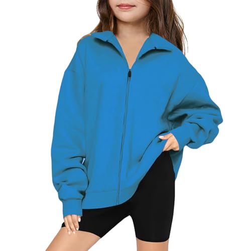 Youth Solid Full-Zip Polar Fleece Jacket Boys Girls Fleece Sweatshirt Cozy Jacket Lightweight Windproof Coat for Kids2