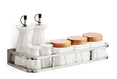 Support de rangement mural haut de gamme en acier inoxydable argent brossé