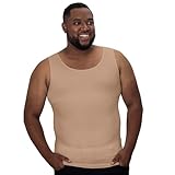 QORE LOGIQ Gynecomastia Compression Shirts for Men - Sleeveless Slimming Undershirts Tummy Control and Body Shaper Tank Top Beige 4XLT (Tall Fit)