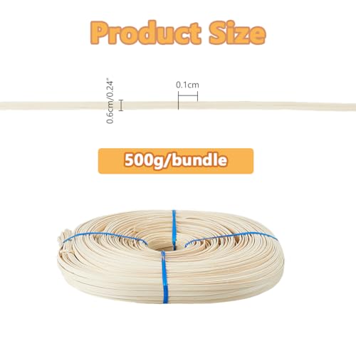 SUPERFINDINGS 1Bundle 500g 0.6x0.1cm Reed Rattan Reed for Basket Weaving and Furniture Making Rattan Repair Supplies Natural Rattan Crafts Material - Image 2