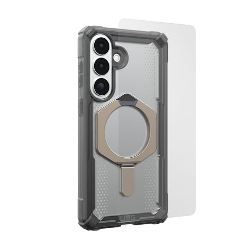 URBAN ARMOR GEAR UAG for Samsung Galaxy S26+ Plus Plasma XTE Case Bundle with Glass Shield Screen Protector, Ash/Titanium