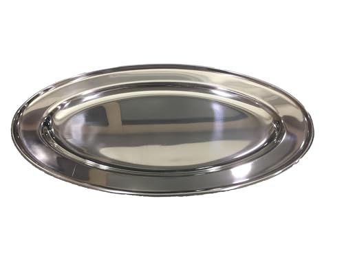 Image of KMW Stainless Steel Oval Platter 40 cm (0.7 mm) | for Effortless Food Preparation | Professional-Grade Build