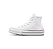 Converse Girls' Chuck Taylor All Star EVA Lift High Top, White/Garnet/Navy, 4 Big Kids