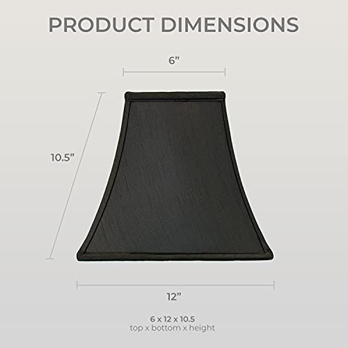 Image of Royal Designs, Inc. Regal Series Square Bell Lamp Shade, 6 x 12 x 10.5, Black