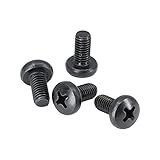 Black License Plate Screws for Audi and VW, Phillips Machine Pan Head 18-8, Stainless Steel, M6-1.0 x 10 mm Bolt (Pack of 4)